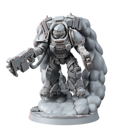 Space Knights Thunder Strikers With Bolters (3 Units), proxy miniature, squad, 28mm heroic scale unpainted resin, view 5