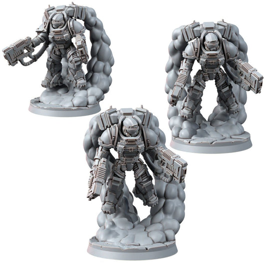 Space Knights Thunder Strikers With Plasma (3 Units), proxy miniature, squad, 28mm heroic scale unpainted resin