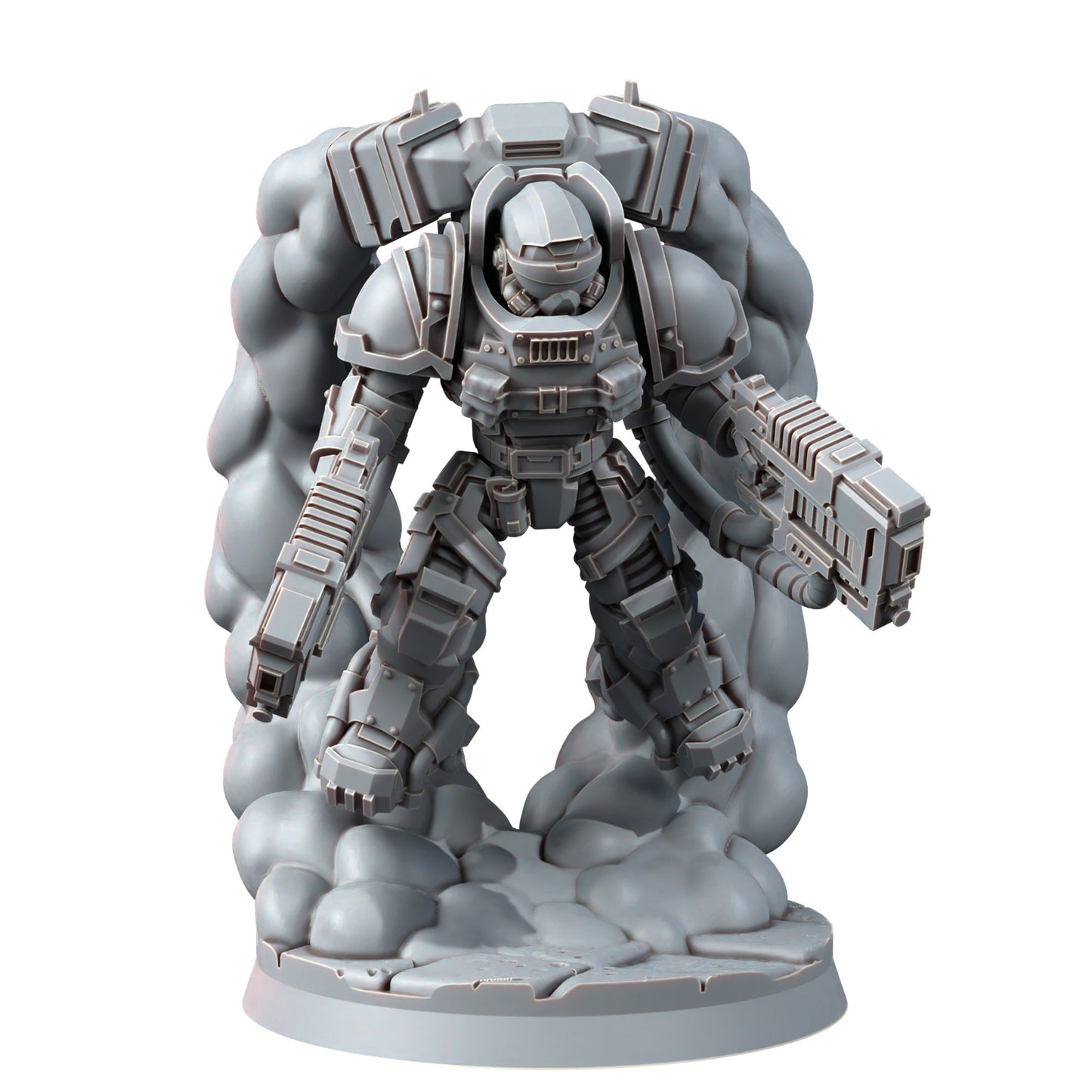 Space Knights Thunder Strikers With Plasma (3 Units), proxy miniature, squad, 28mm heroic scale unpainted resin, view 2