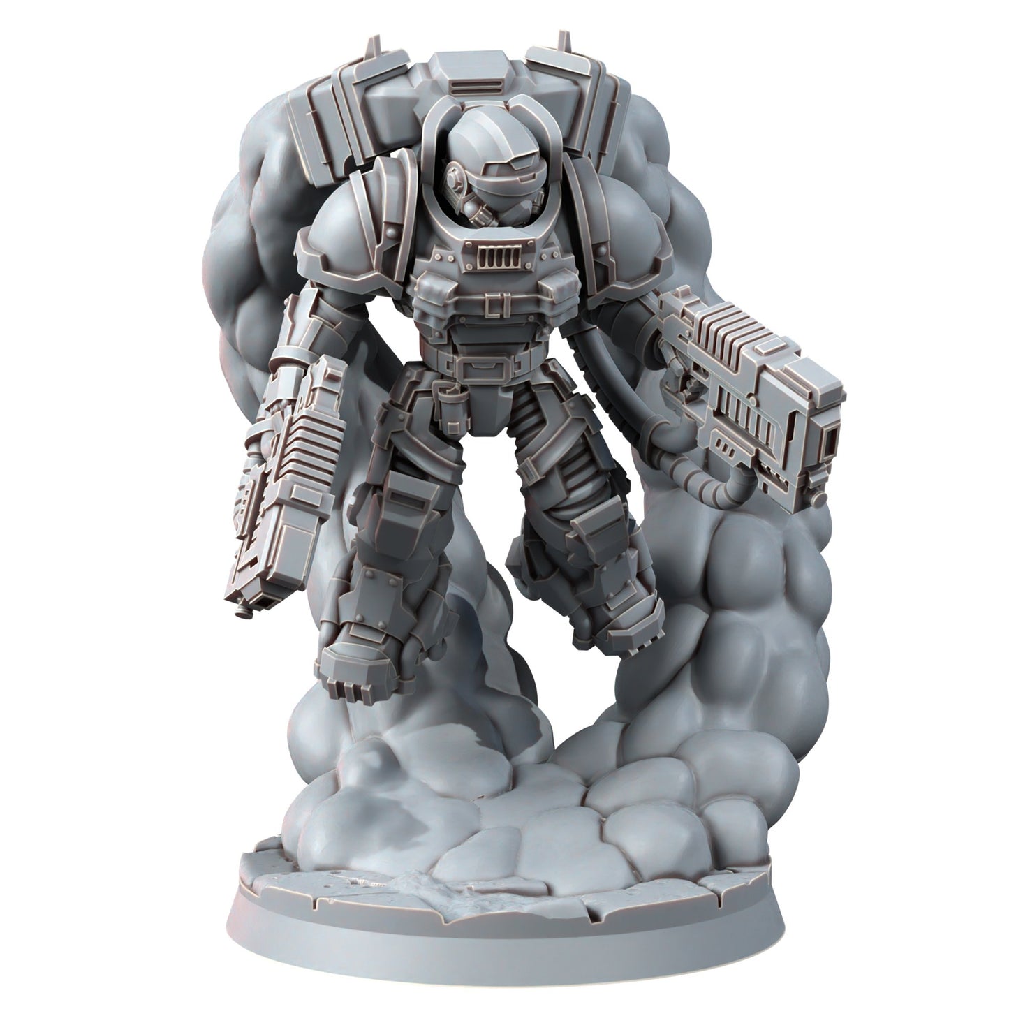Space Knights Thunder Strikers With Plasma (3 Units), proxy miniature, squad, 28mm heroic scale unpainted resin, view 3