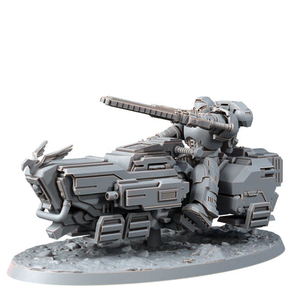 Space Knights War Bike Squadron On A-Gravs (3 Units), proxy miniature, 28mm heroic scale unpainted resin, view 3