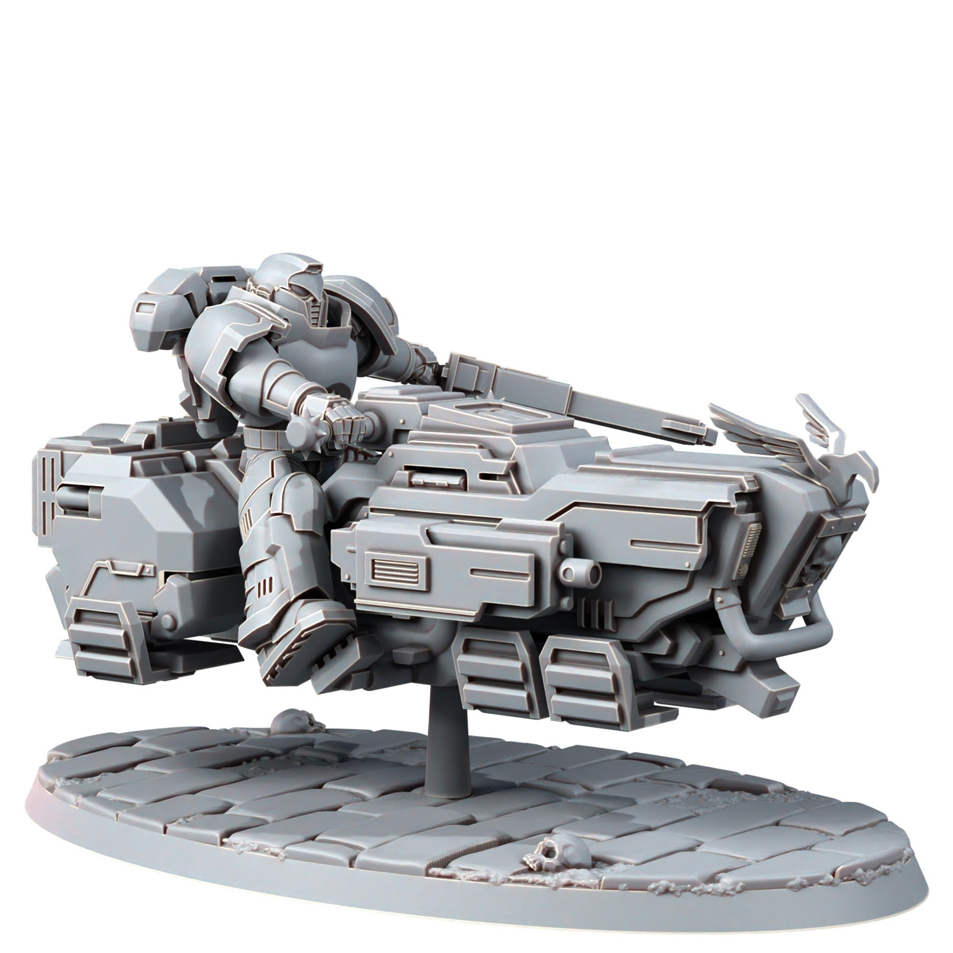 Space Knights War Bike Squadron On A-Gravs (3 Units), proxy miniature, 28mm heroic scale unpainted resin, view 5