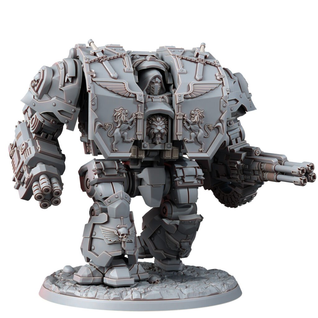 Hooded Knights Ancient Dreadnought, proxy miniature, walker, 28mm heroic scale unpainted resin