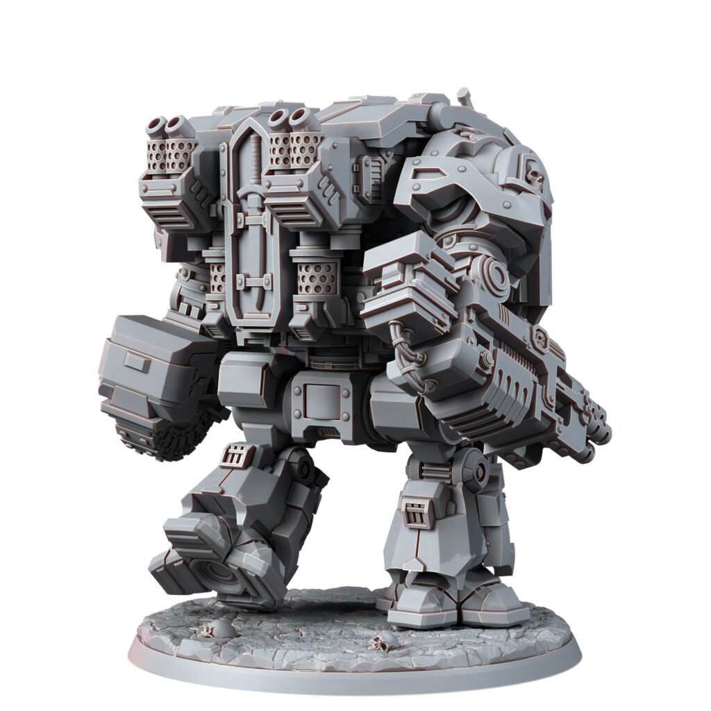 Hooded Knights Ancient Dreadnought, proxy miniature, walker, 28mm heroic scale unpainted resin, view 8