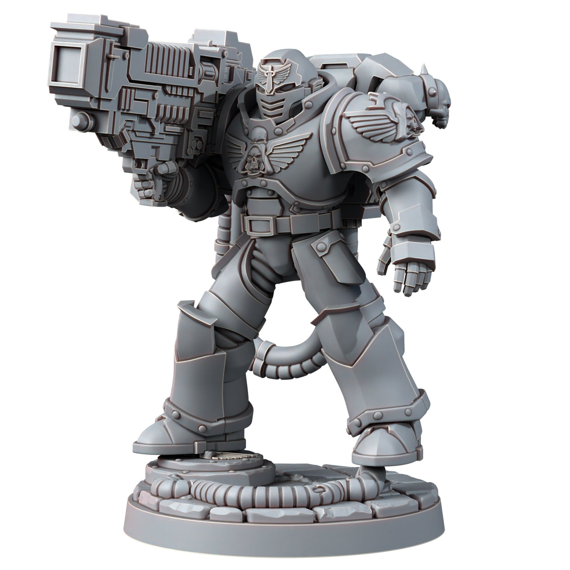 Hooded Knights Plasma Devastator (5 Units), proxy miniature, squad, 28mm heroic scale unpainted resin, view 2