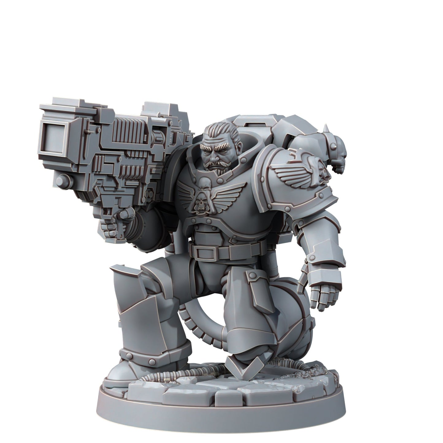 Hooded Knights Plasma Devastator (5 Units), proxy miniature, squad, 28mm heroic scale unpainted resin, view 4