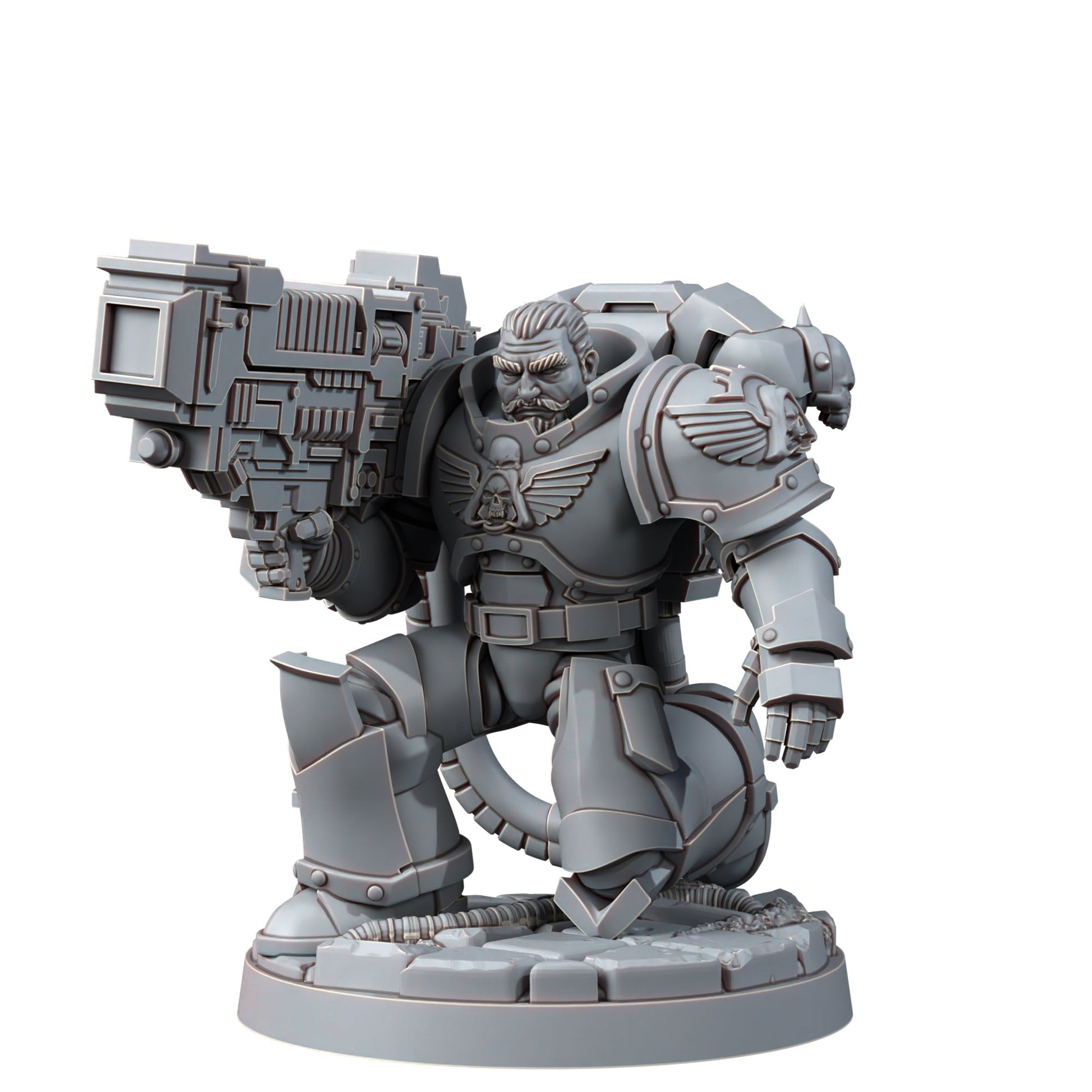 Hooded Knights Plasma Devastator (5 Units), proxy miniature, squad, 28mm heroic scale unpainted resin, view 4