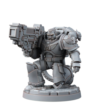 Hooded Knights Plasma Devastator (5 Units), proxy miniature, squad, 28mm heroic scale unpainted resin, view 4
