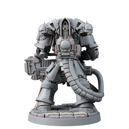 Hooded Knights Plasma Devastator (5 Units), proxy miniature, squad, 28mm heroic scale unpainted resin, view 7