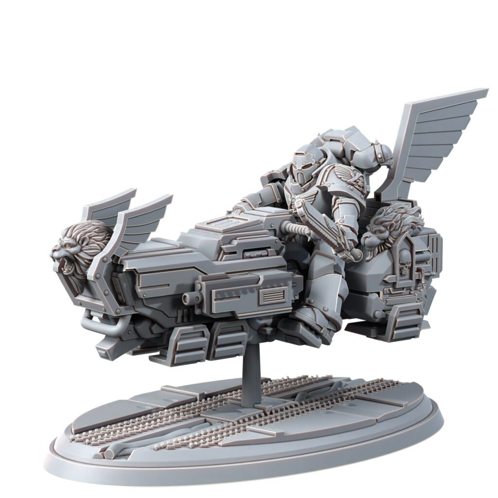 Hooded Knights Winged Lions A-Grav Bike, proxy miniature, vehicle, 28mm heroic scale unpainted resin