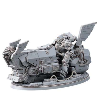 Hooded Knights Winged Lions Bike, proxy miniature, vehicle, 28mm heroic scale unpainted resin