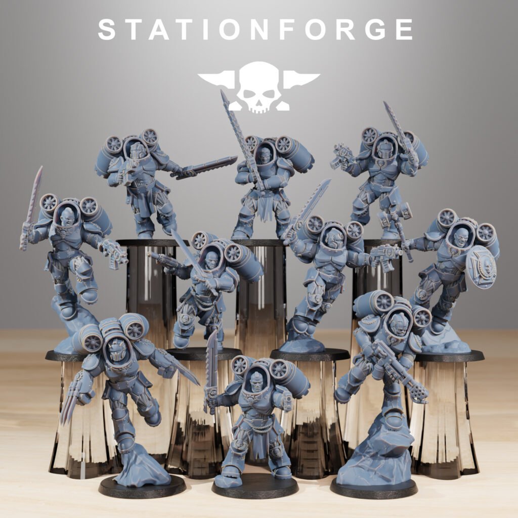 Space Knights Deviators (10 Units), proxy miniature, squad, 28mm heroic scale unpainted resin