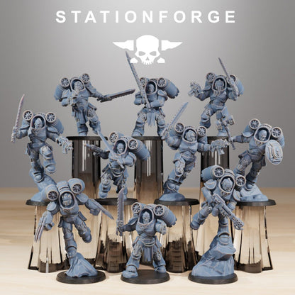 Space Knights Deviators (10 Units), proxy miniature, squad, 28mm heroic scale unpainted resin