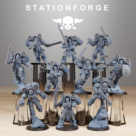 Space Knights Deviators (10 Units), proxy miniature, squad, 28mm heroic scale unpainted resin