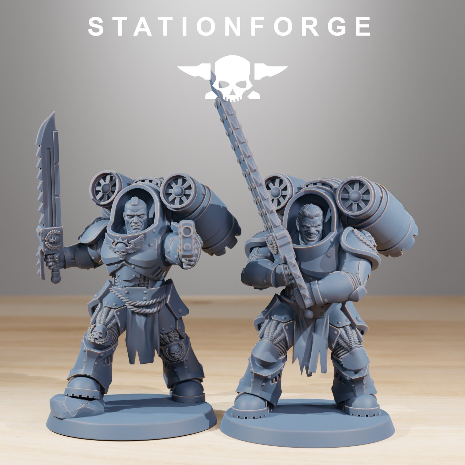 Space Knights Deviators (10 Units), proxy miniature, squad, 28mm heroic scale unpainted resin, view 2