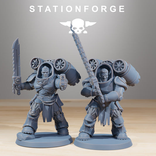 Space Knights Deviators (10 Units), proxy miniature, squad, 28mm heroic scale unpainted resin, view 2