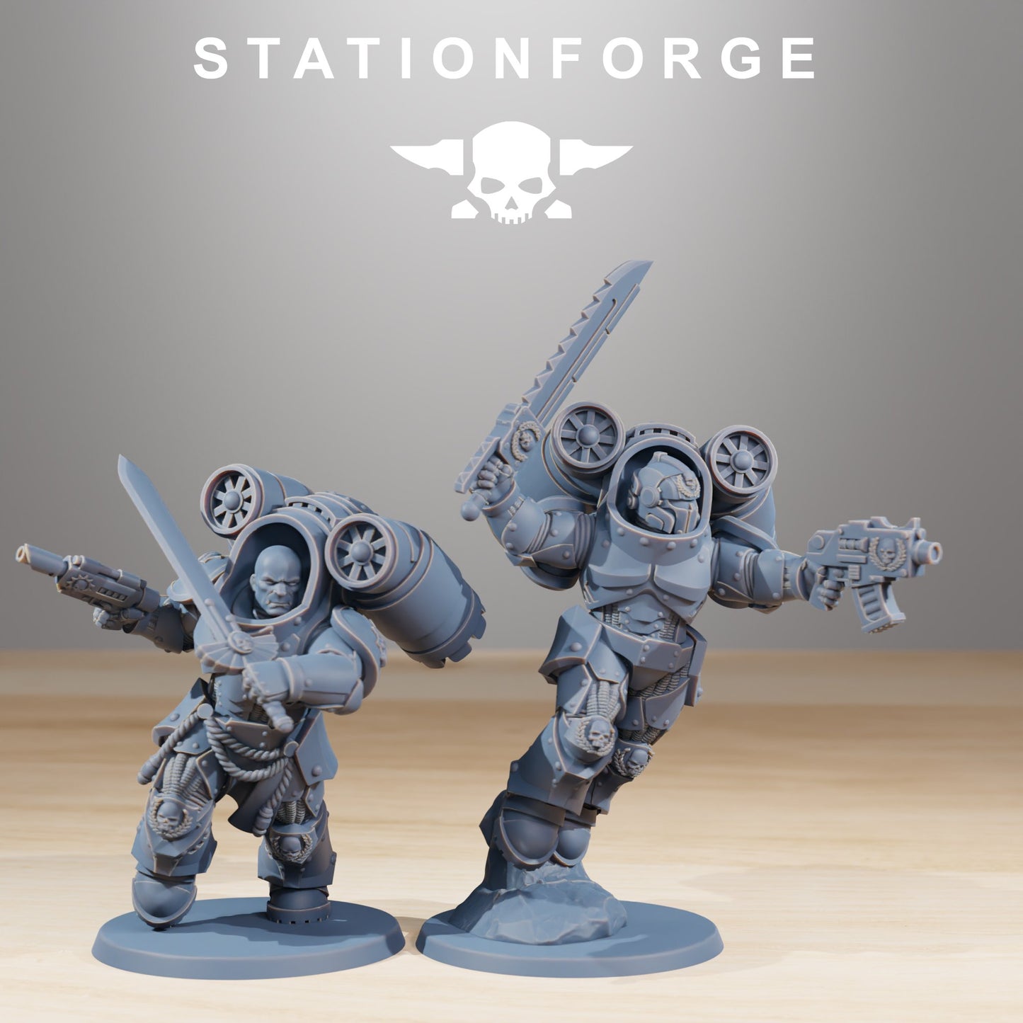 Space Knights Deviators (10 Units), proxy miniature, squad, 28mm heroic scale unpainted resin, view 5