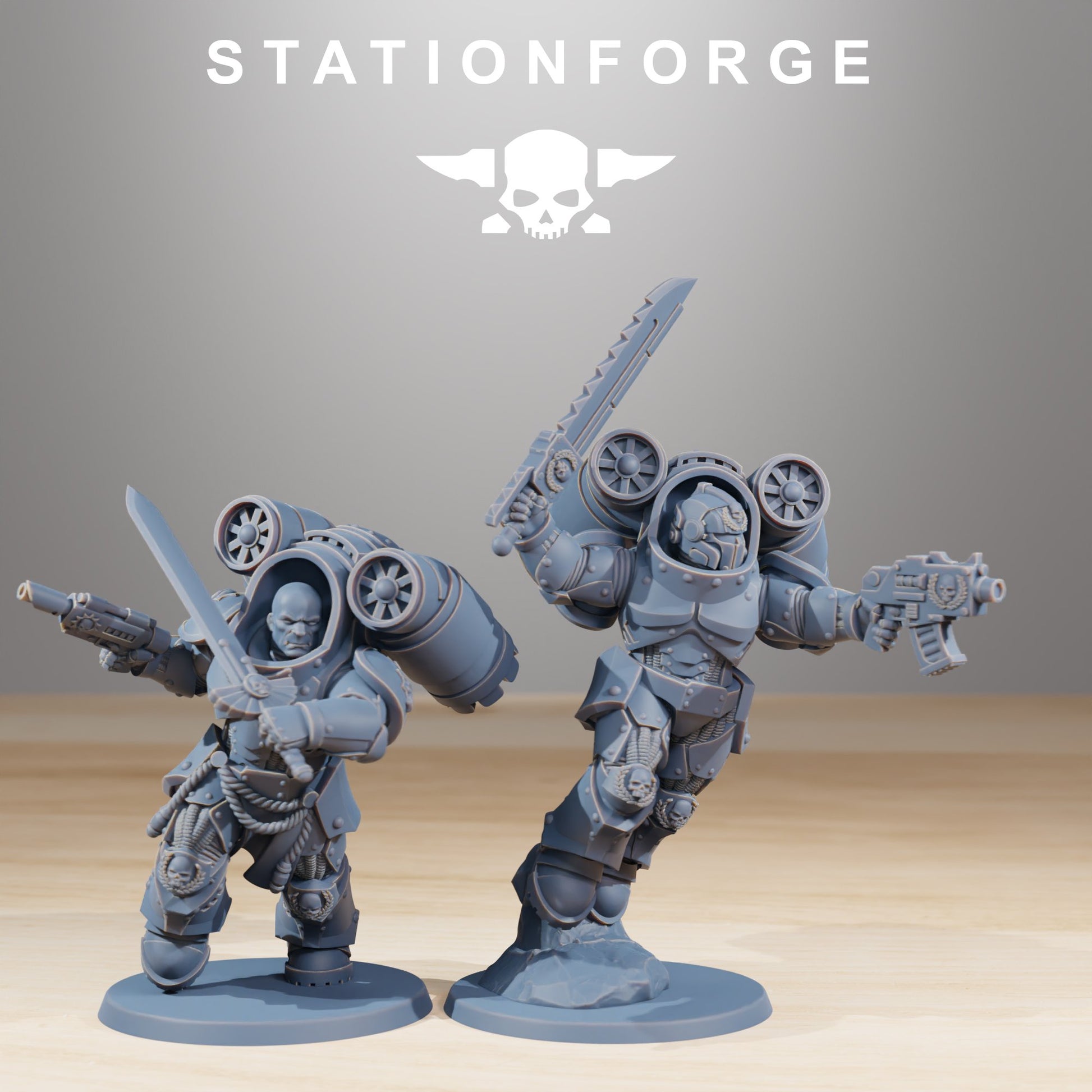 Space Knights Deviators (10 Units), proxy miniature, squad, 28mm heroic scale unpainted resin, view 5