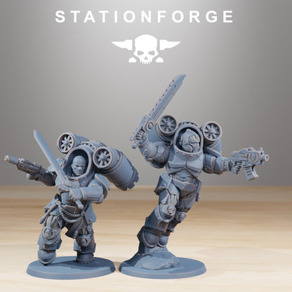 Space Knights Deviators (10 Units), proxy miniature, squad, 28mm heroic scale unpainted resin, view 5