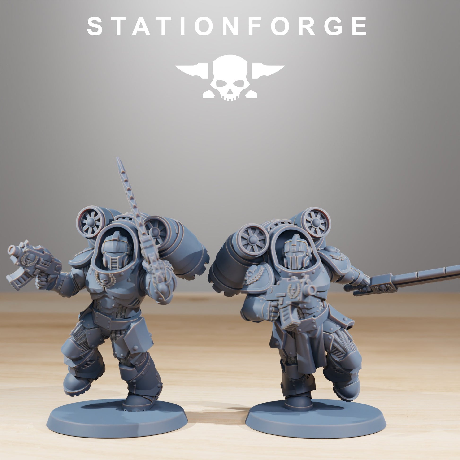 Space Knights Deviators (10 Units), proxy miniature, squad, 28mm heroic scale unpainted resin, view 6