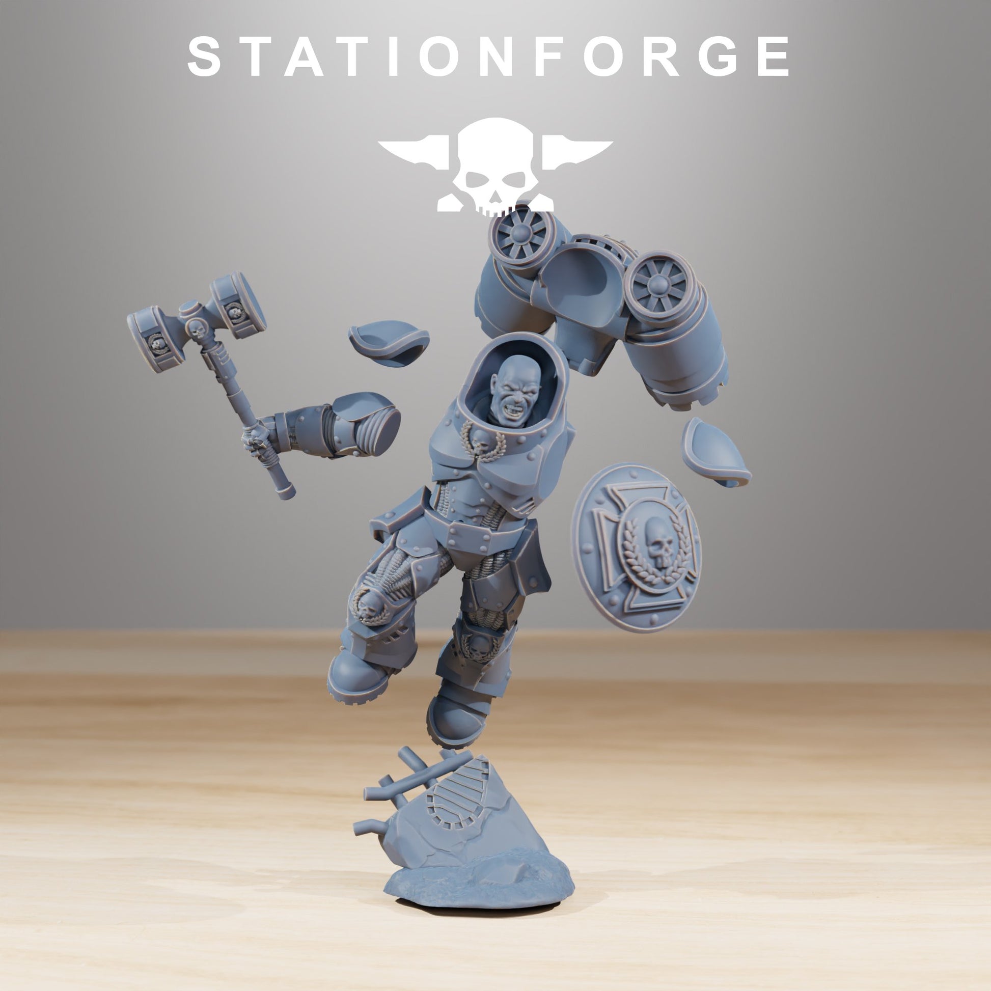 Space Knights Deviators (10 Units), proxy miniature, squad, 28mm heroic scale unpainted resin, view 7