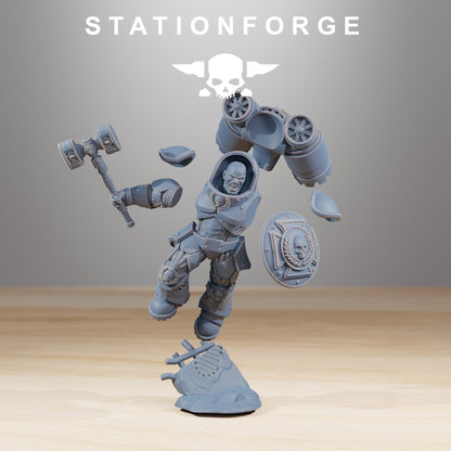 Space Knights Deviators (10 Units), proxy miniature, squad, 28mm heroic scale unpainted resin, view 7