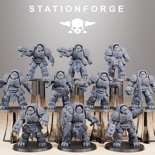 Space Knights Doom Reaper Vanguards (10 Units), proxy miniature, squad, 28mm heroic scale unpainted resin