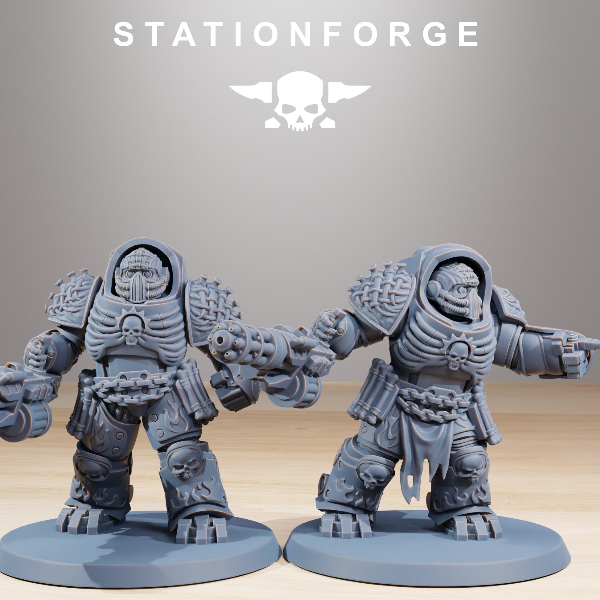 Space Knights Doom Reaper Vanguards (10 Units), proxy miniature, squad, 28mm heroic scale unpainted resin, view 4
