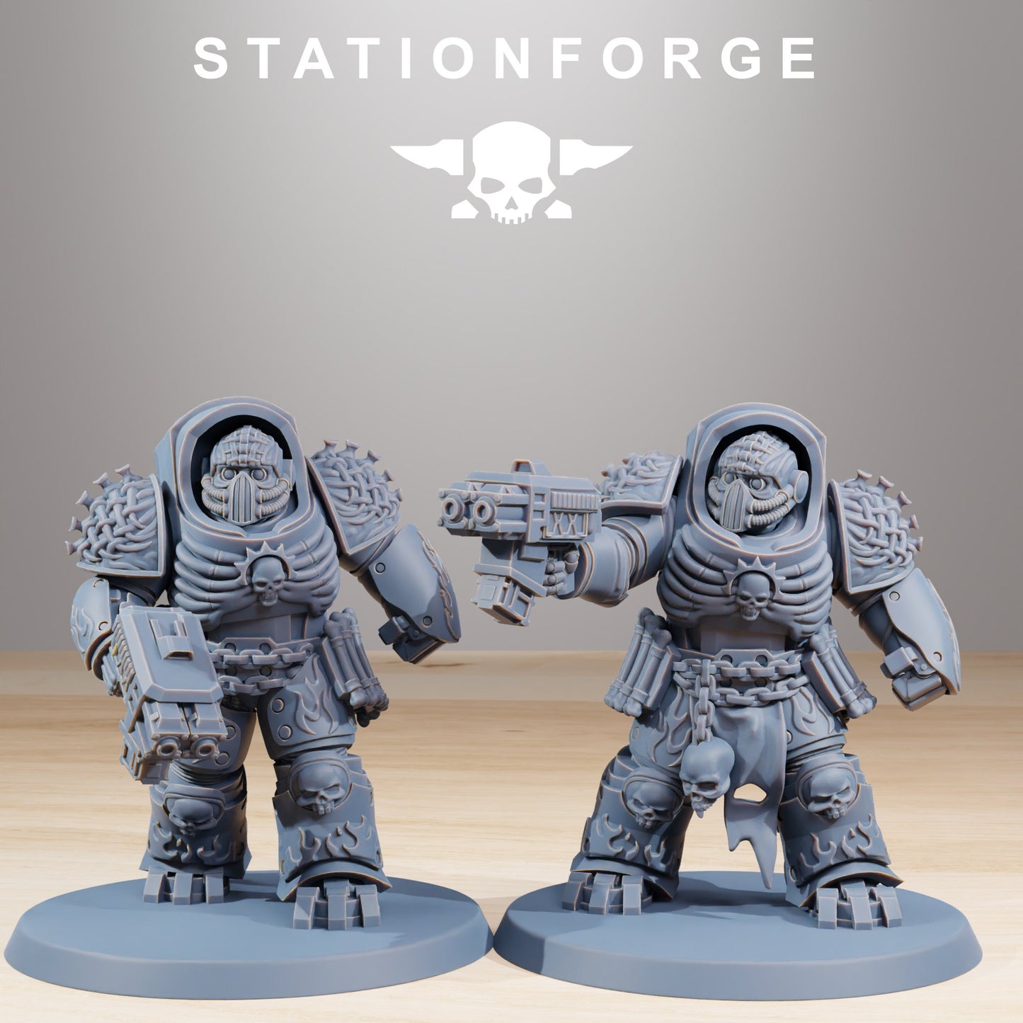 Space Knights Doom Reaper Vanguards (10 Units), proxy miniature, squad, 28mm heroic scale unpainted resin, view 5