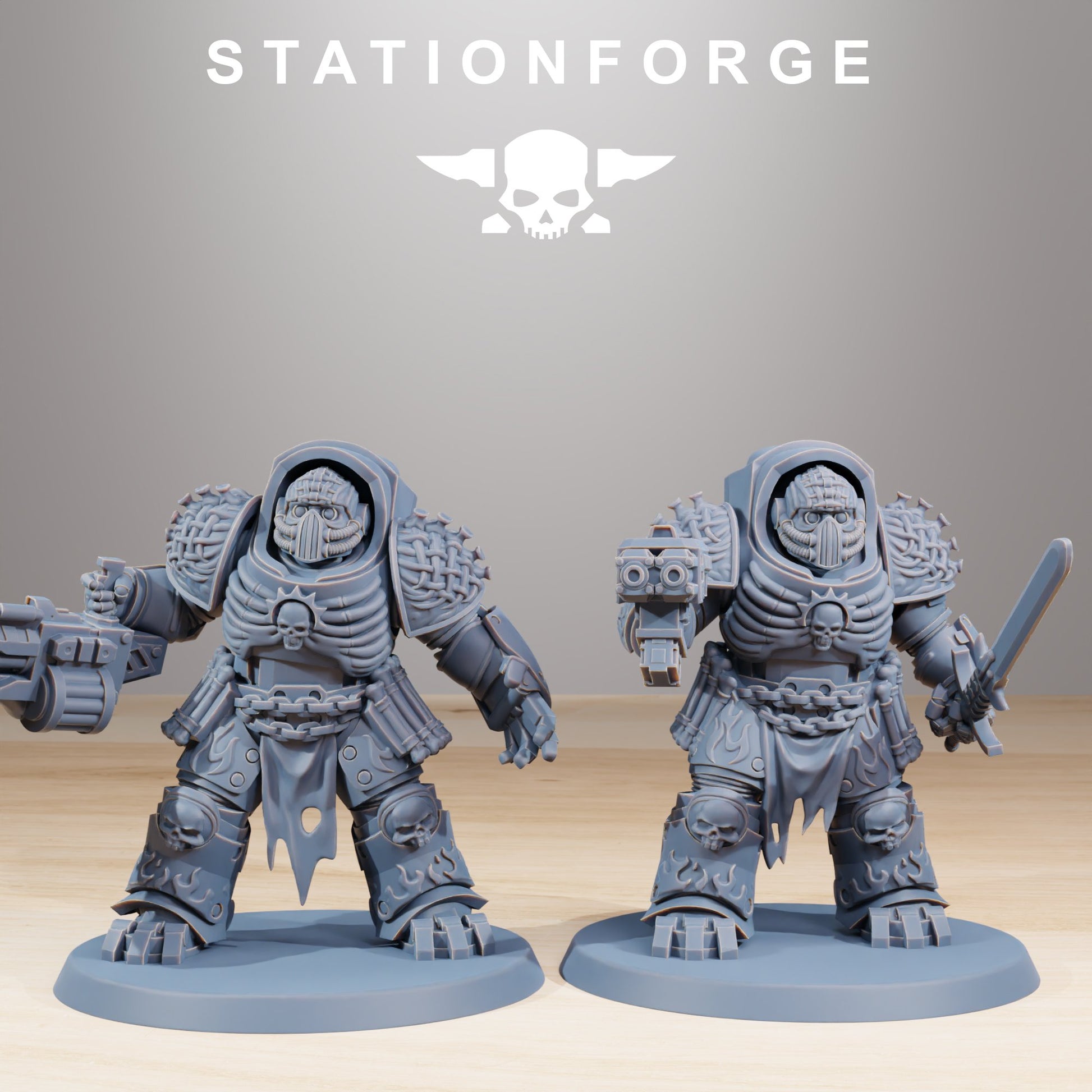 Space Knights Doom Reaper Vanguards (10 Units), proxy miniature, squad, 28mm heroic scale unpainted resin, view 6