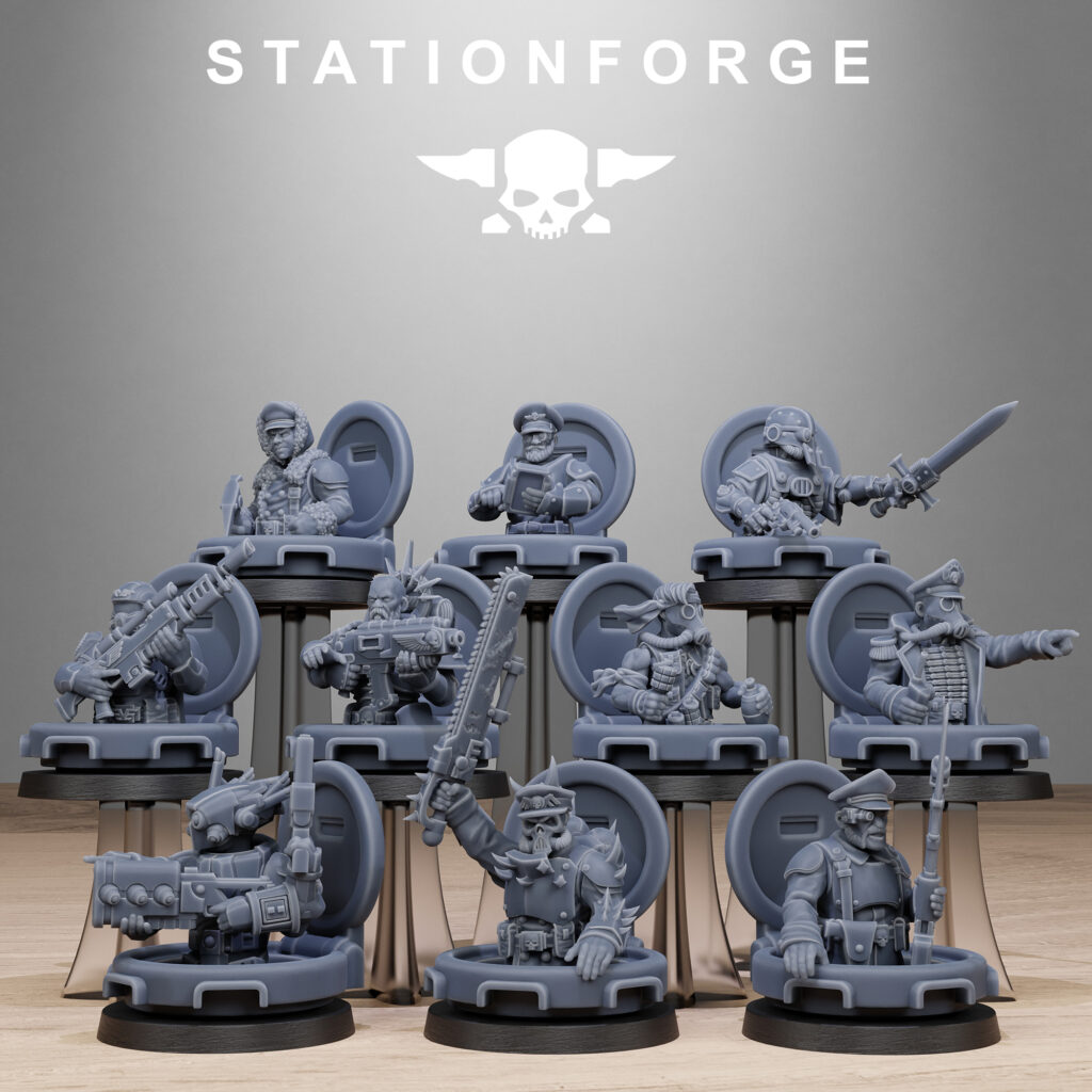 Imperial Army Tank Commanders, proxy miniature, 28mm heroic scale unpainted resin