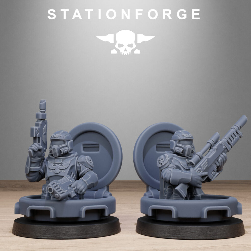 Imperial Army Tank Commanders, proxy miniature, 28mm heroic scale unpainted resin, view 3