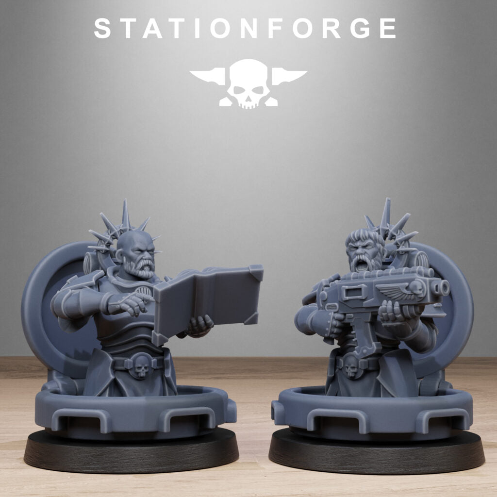 Imperial Army Tank Commanders, proxy miniature, 28mm heroic scale unpainted resin, view 4