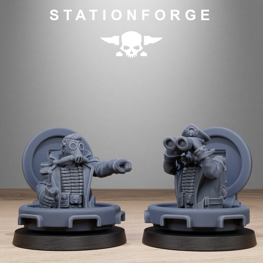 Imperial Army Tank Commanders, proxy miniature, 28mm heroic scale unpainted resin, view 6