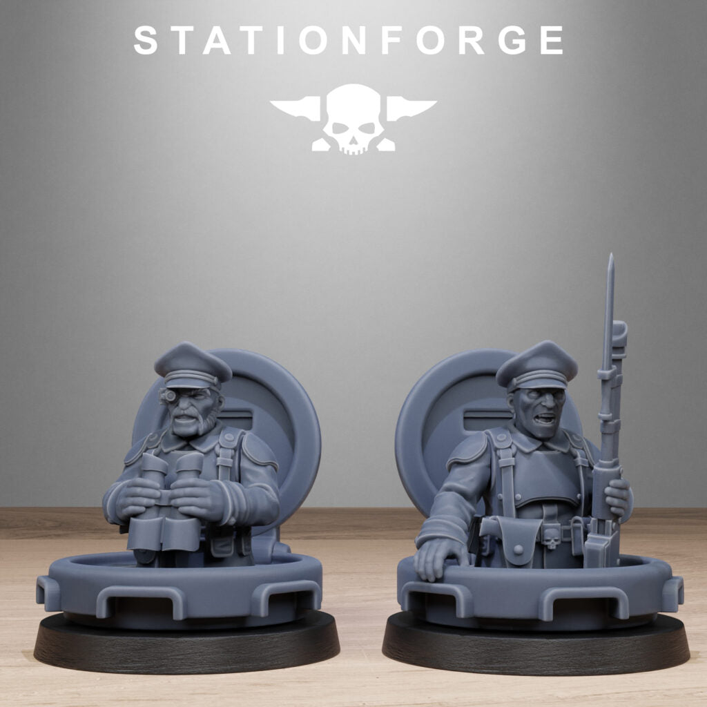 Imperial Army Tank Commanders, proxy miniature, 28mm heroic scale unpainted resin, view 9