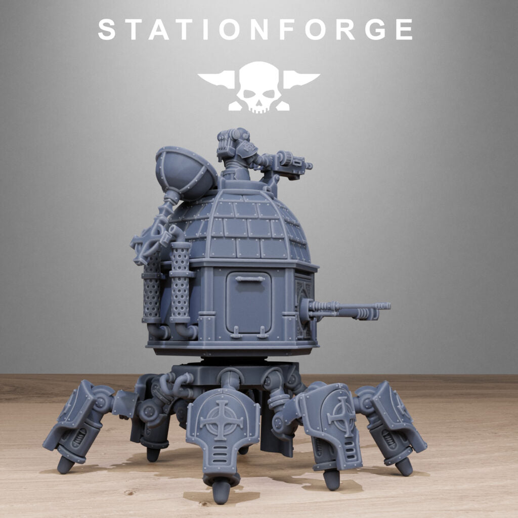 Imperial Army Crawler, proxy miniature, vehicle, 28mm heroic scale unpainted resin, view 3