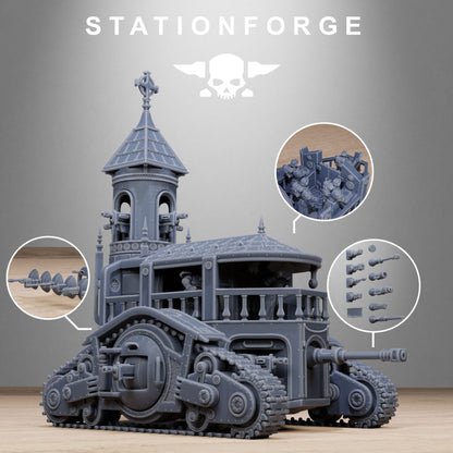 Imperial Army Heavy Tank, proxy miniature, 28mm heroic scale unpainted resin