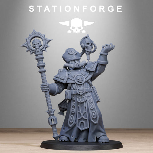 Imperial Army Priest, proxy miniature, character, 28mm heroic scale unpainted resin, view 2