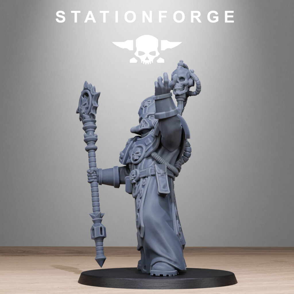 Imperial Army Priest, proxy miniature, character, 28mm heroic scale unpainted resin, view 3