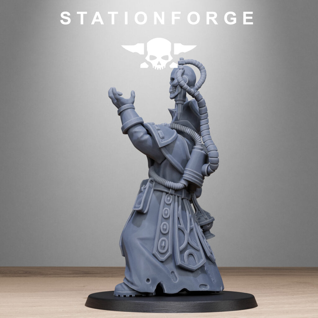Imperial Army Priest, proxy miniature, character, 28mm heroic scale unpainted resin, view 4
