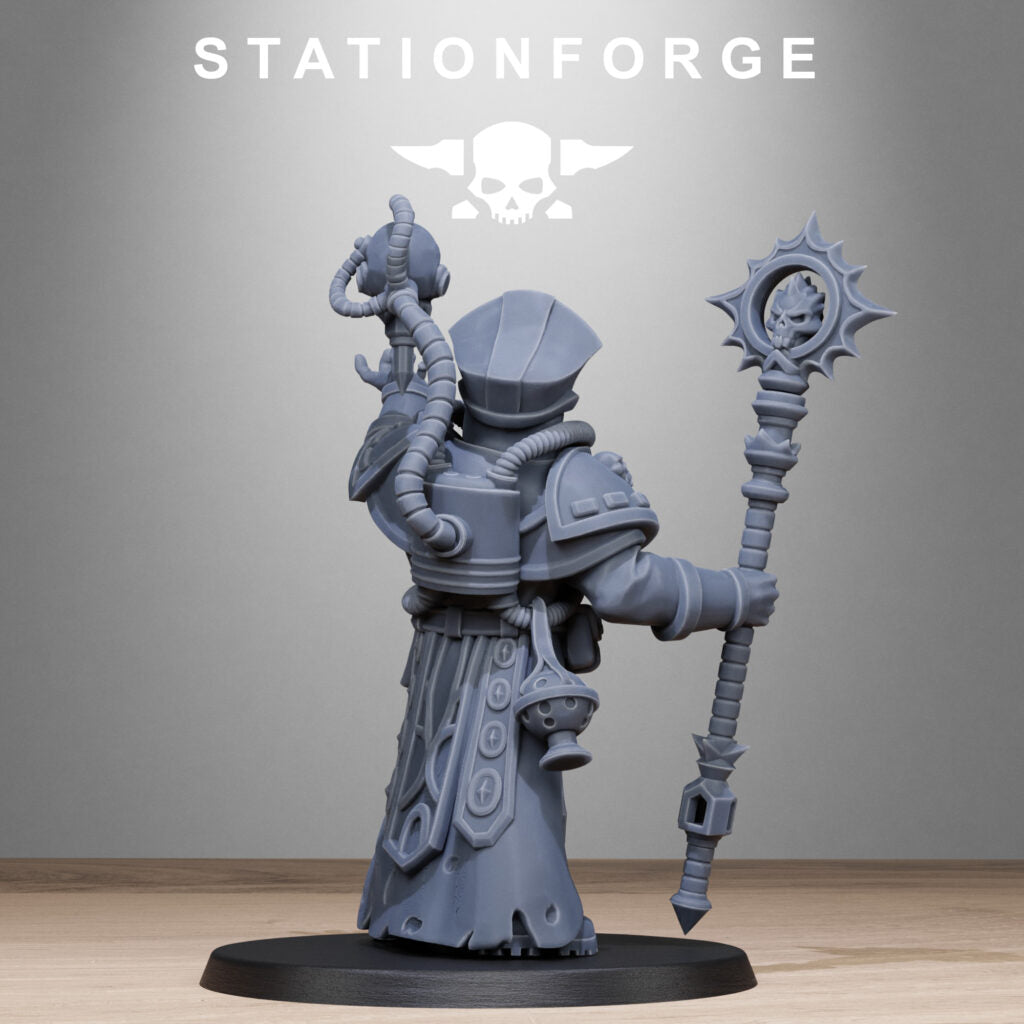 Imperial Army Priest, proxy miniature, character, 28mm heroic scale unpainted resin, view 6