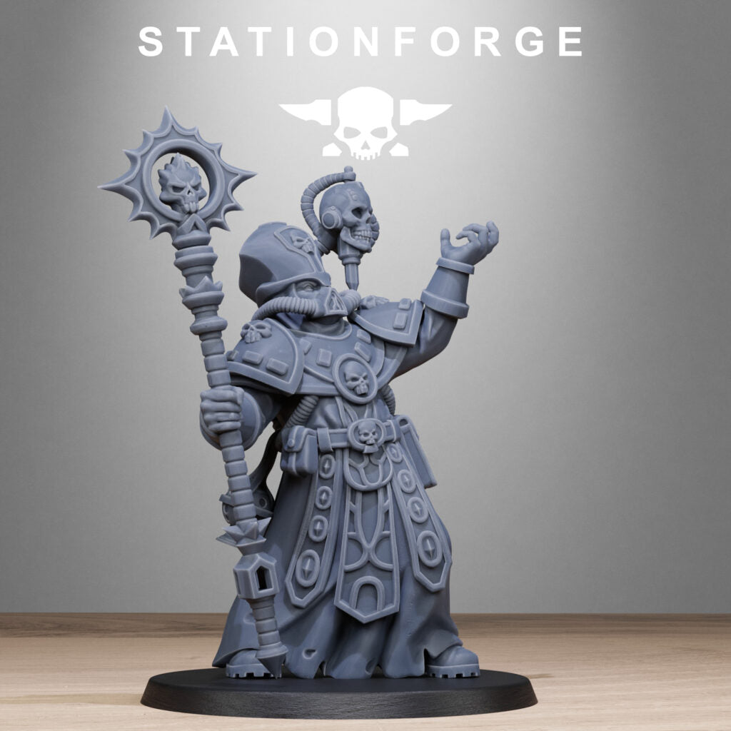 Imperial Army Priest, proxy miniature, character, 28mm heroic scale unpainted resin, view 8