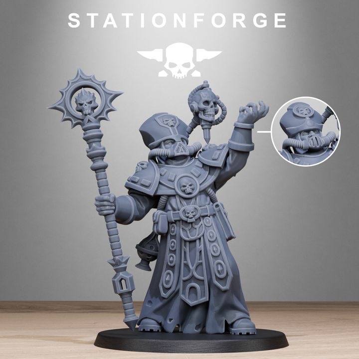 Imperial Army Priest, proxy miniature, character, 28mm heroic scale unpainted resin, view 10