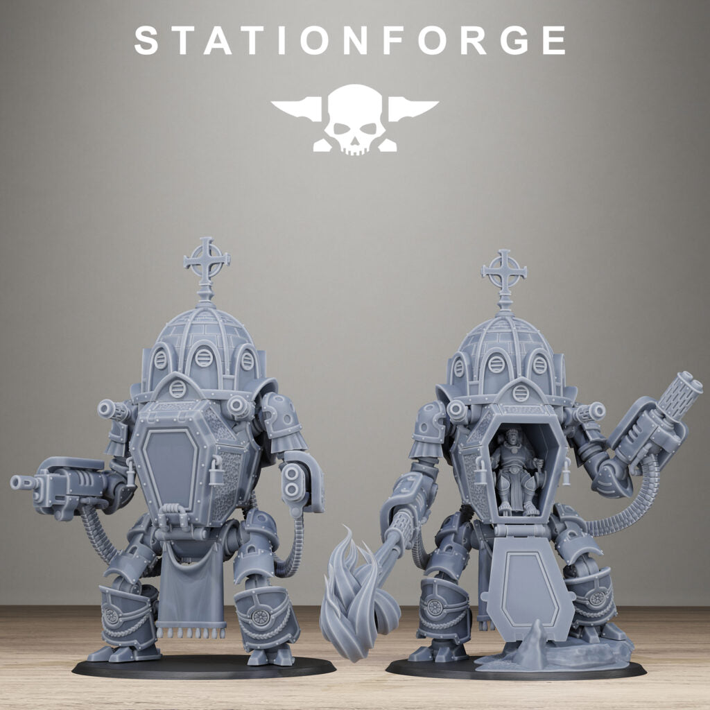 Imperial Army Reliquary (One Unit With All Options), proxy miniature, squad, 28mm heroic scale unpainted resin, view 3