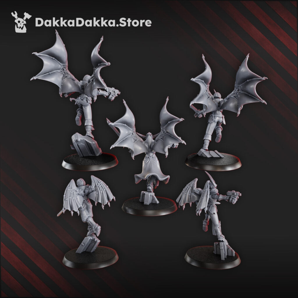 Pleasure Knights Angels Squad, proxy miniature, 28mm heroic scale unpainted resin, view 3