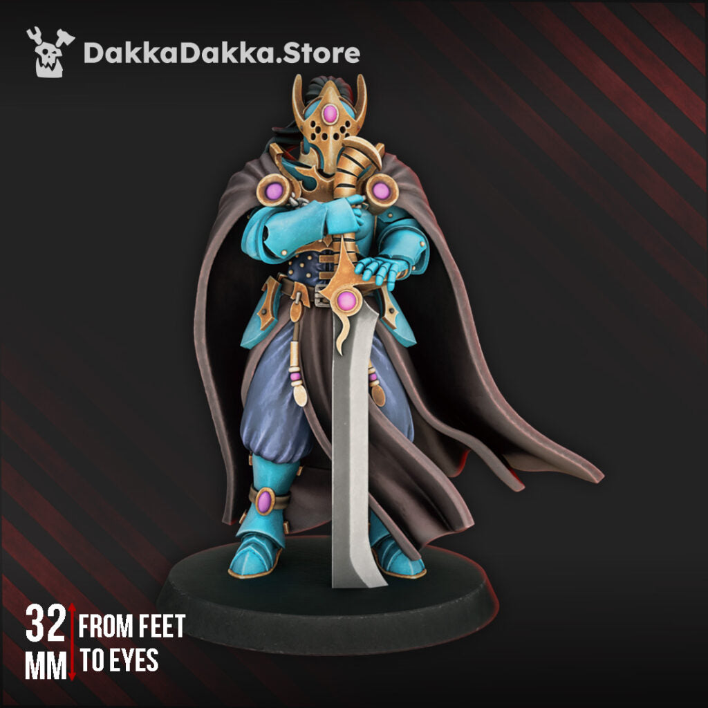 Pleasure Knights Khadessa Varn, proxy miniature, 28mm heroic scale unpainted resin, view 2