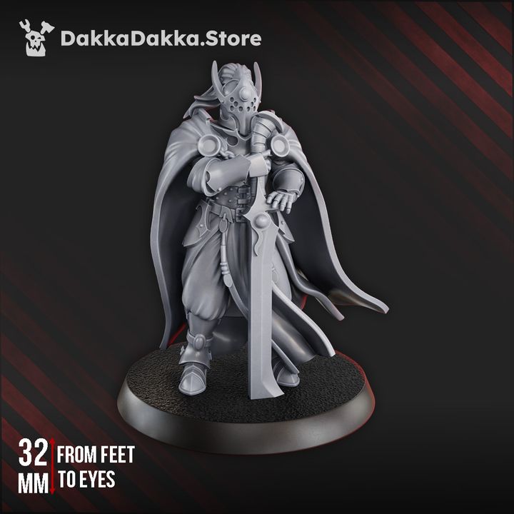 Pleasure Knights Khadessa Varn, proxy miniature, 28mm heroic scale unpainted resin, view 4