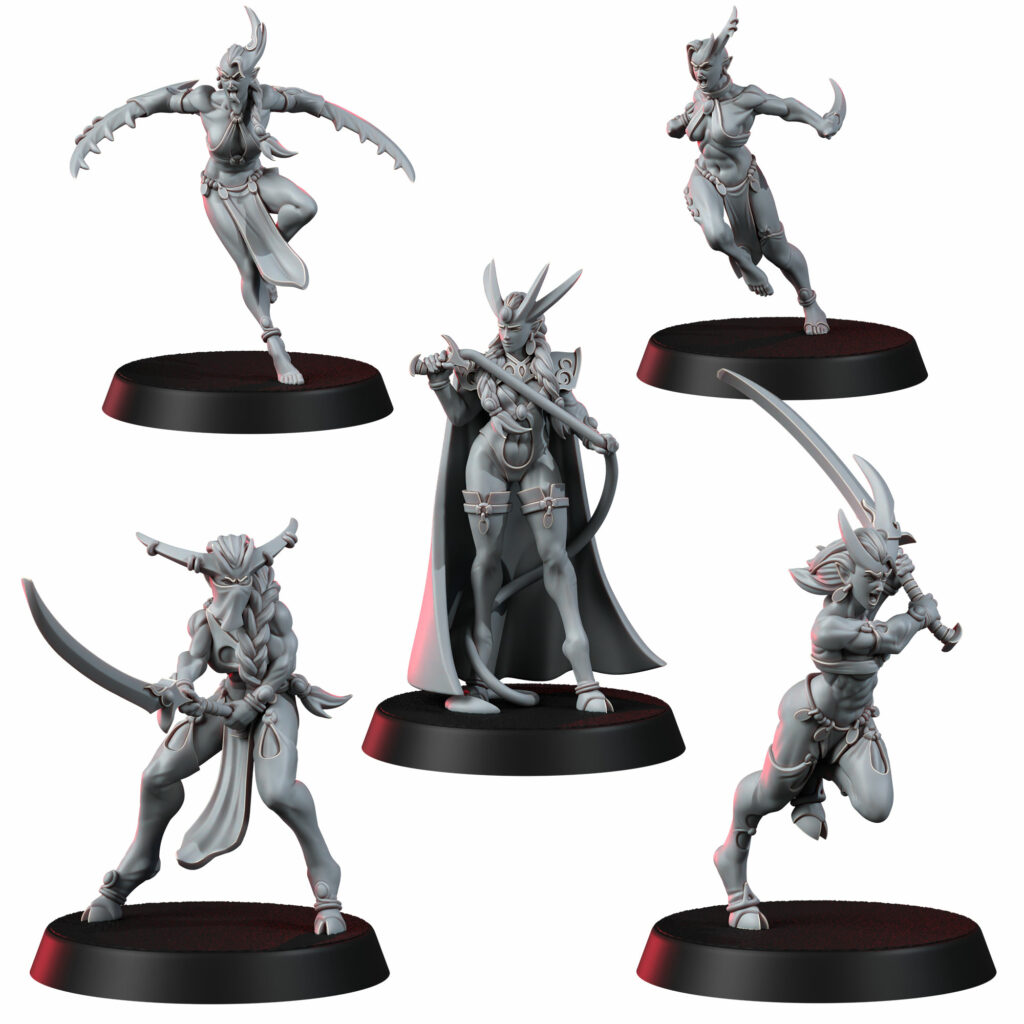 Pleasure Knights Liberated Slaves Squad, proxy miniature, 28mm heroic scale unpainted resin
