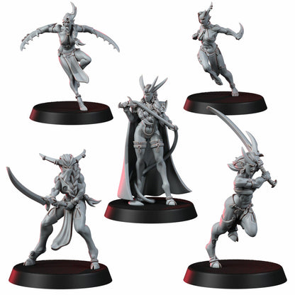 Pleasure Knights Liberated Slaves Squad, proxy miniature, 28mm heroic scale unpainted resin