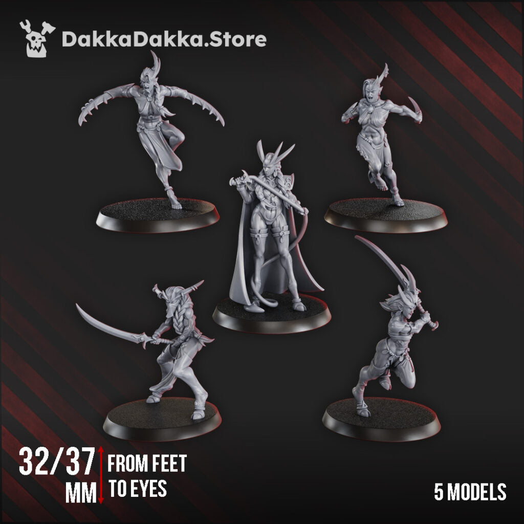 Pleasure Knights Liberated Slaves Squad, proxy miniature, 28mm heroic scale unpainted resin, view 2